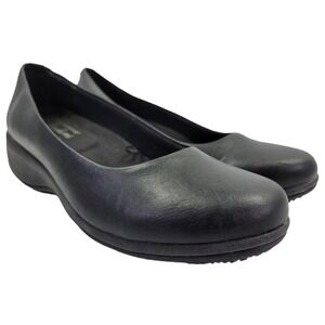 Skechers Work Women's 10 Mina Black Leather Shoes Slip Resistant Loafers 76568